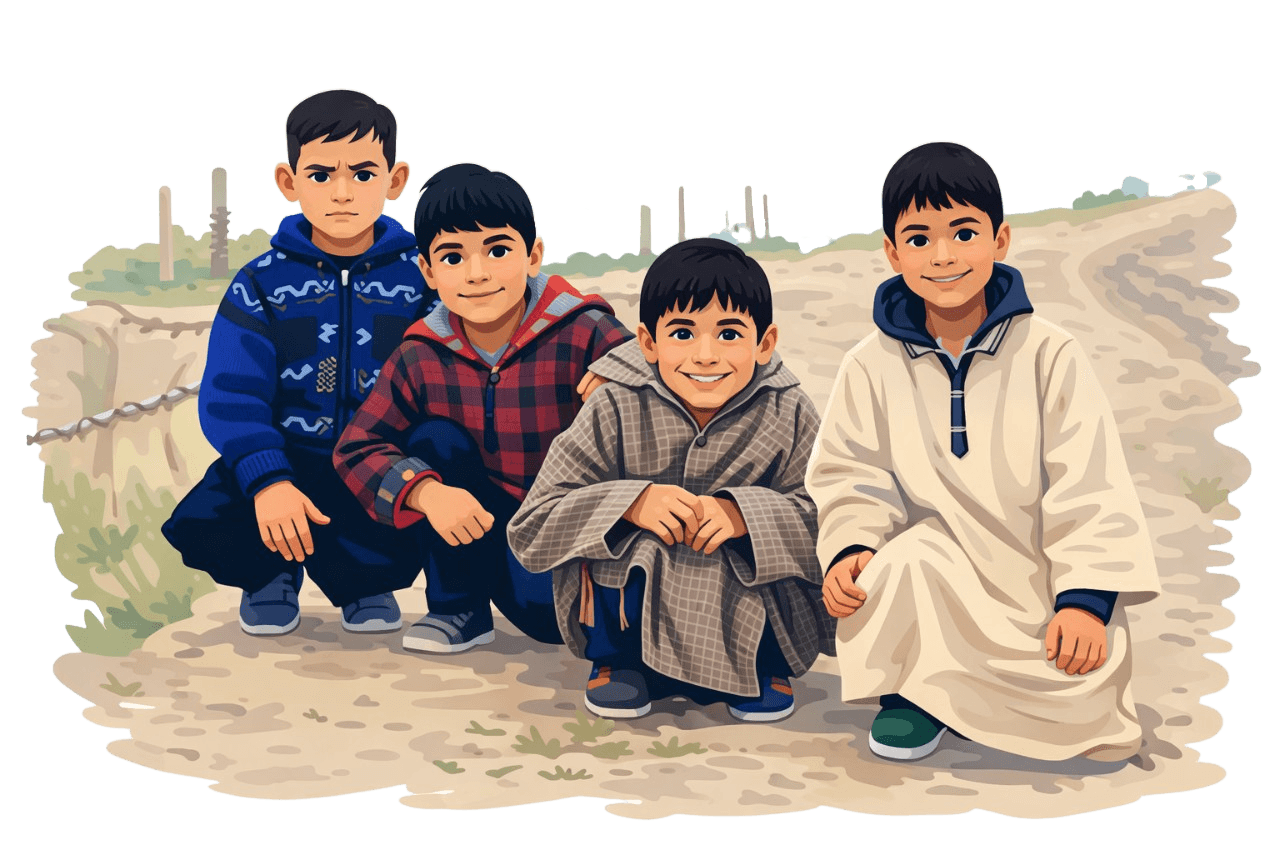 Children gathered together in the community